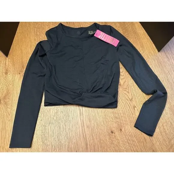 NWT Lilly Pulitzer Luxletic Greer Cropped Top Women's Size XXS in Onyx Black - Picture 5 of 9